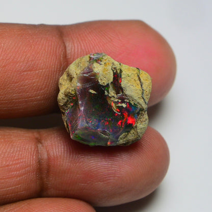 Rare Black Opal 15.85 Carats | Natural Black Ethiopian Opal Rough - Ready for Cutting & Jewelry!