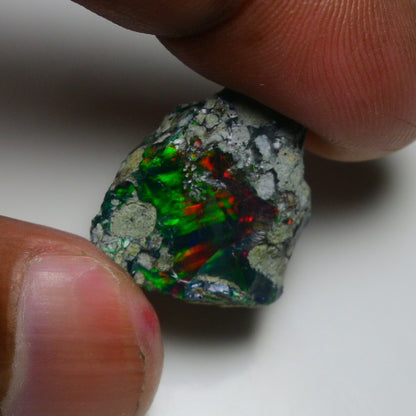 Rare Black Opal 10.70 Carats | Natural Black Ethiopian Opal Rough - Ready for Cutting & Jewelry!