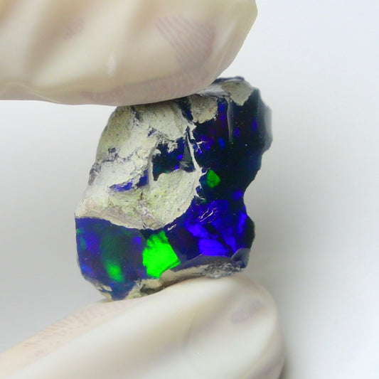 Blue Opal Rough 11.40  Carats | Natural Ethiopian Opal Rough - Ready for Cutting & Jewelry | AAA Grade Opal Raw