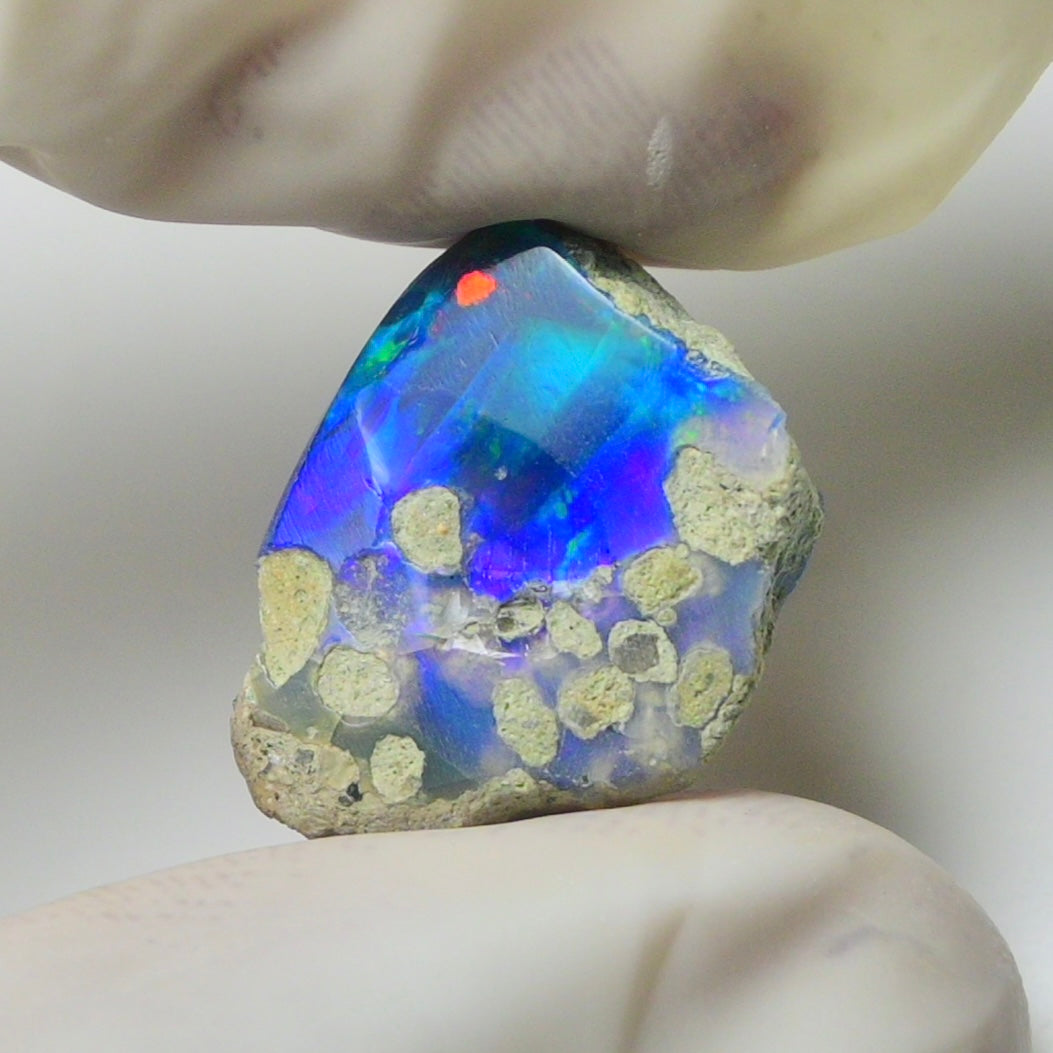Blue Opal Rough 8.90  Carats | Natural Ethiopian Opal Rough - Ready for Cutting & Jewelry | AAA Grade Opal Raw
