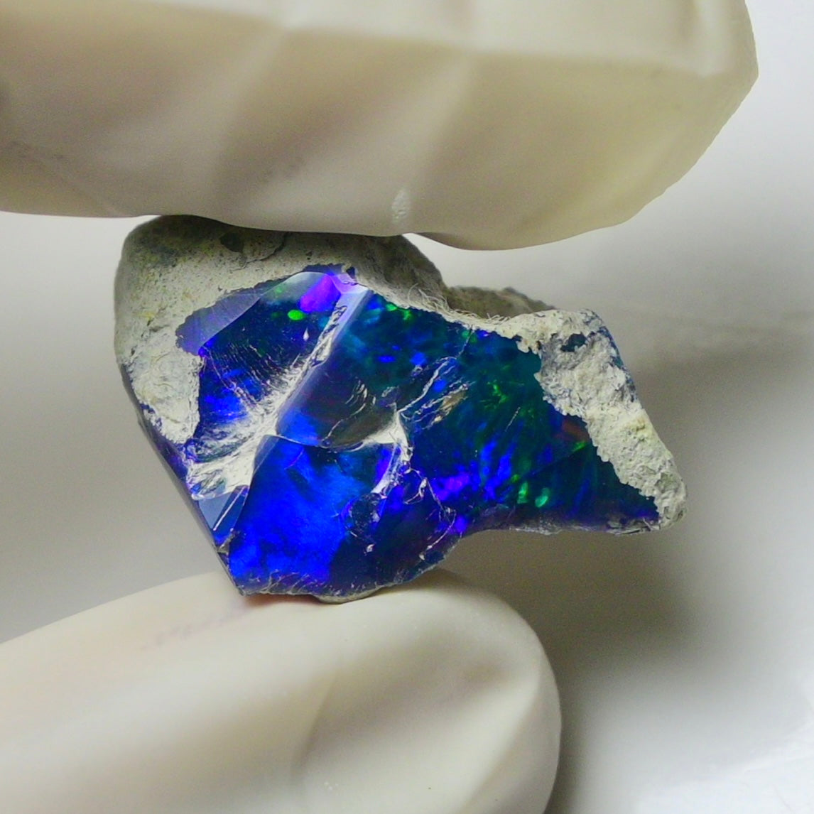 Blue Opal Rough 16.00  Carats | Natural Ethiopian Opal Rough - Ready for Cutting & Jewelry | AAA Grade Opal Raw