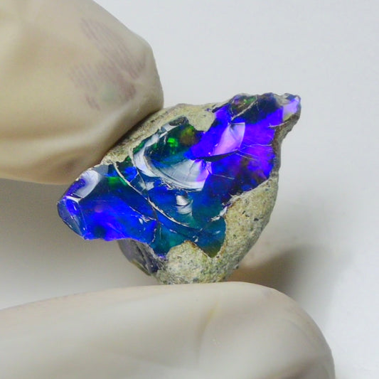 Blue Opal Rough 7.55 Carats | Natural Ethiopian Opal Rough - Ready for Cutting & Jewelry | AAA Grade Opal Raw