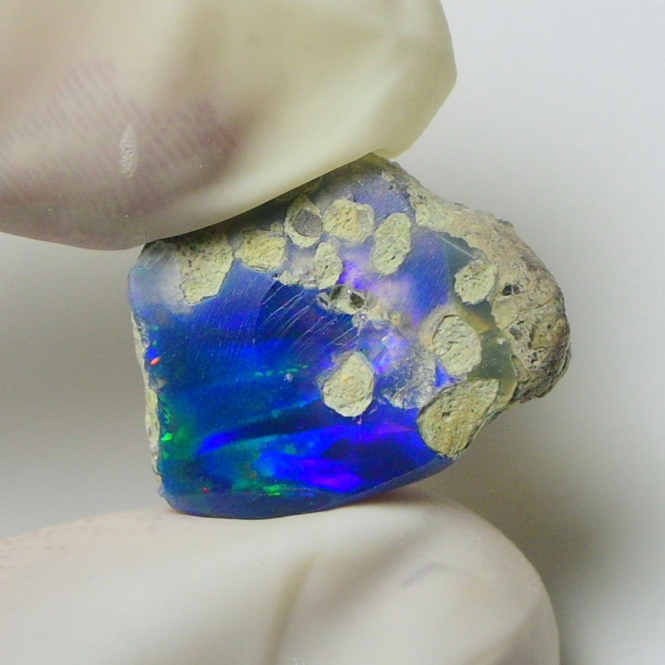 Blue Opal Rough 8.90  Carats | Natural Ethiopian Opal Rough - Ready for Cutting & Jewelry | AAA Grade Opal Raw