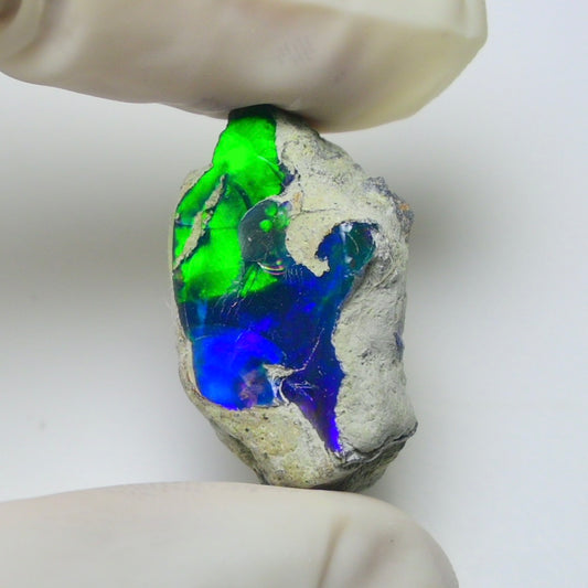 Blue Opal Rough 17.35  Carats | Natural Ethiopian Opal Rough - Ready for Cutting & Jewelry | AAA Grade Opal Raw