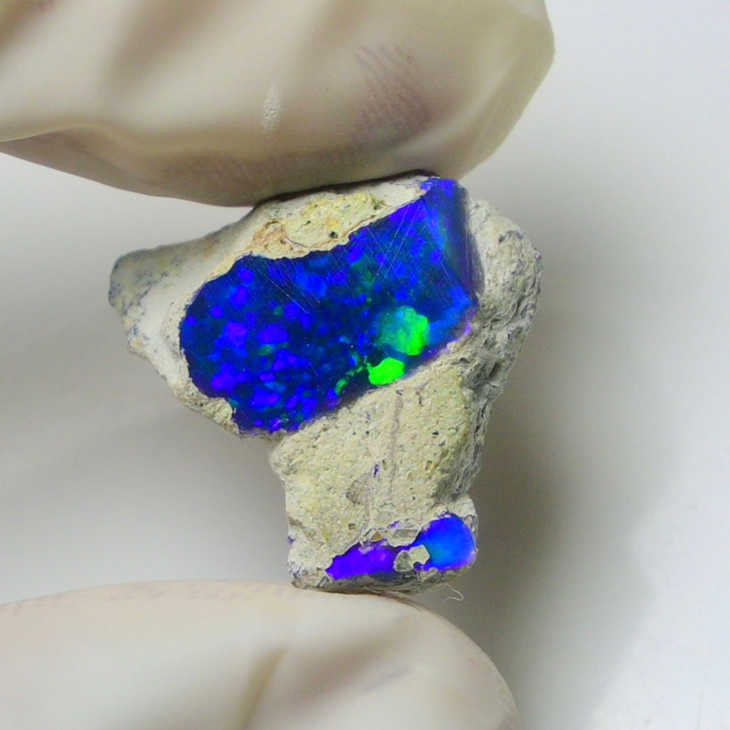 Blue Opal Rough 10.00  Carats | Natural Ethiopian Opal Rough - Ready for Cutting & Jewelry | AAA Grade Opal Raw