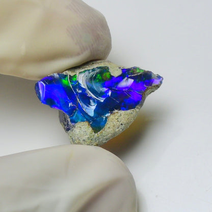 Blue Opal Rough 7.55 Carats | Natural Ethiopian Opal Rough - Ready for Cutting & Jewelry | AAA Grade Opal Raw