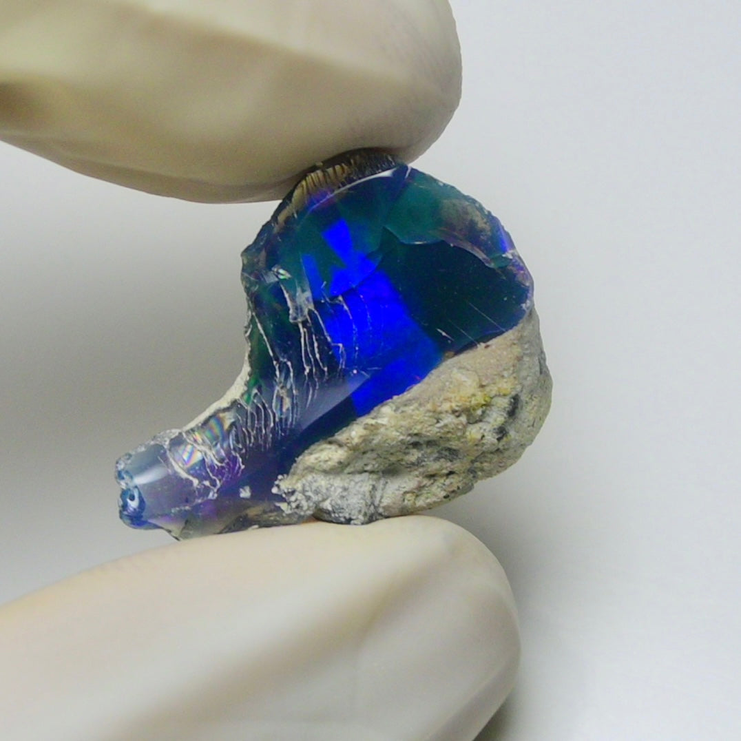 Blue Opal Rough 6.85 Carats | Natural Ethiopian Opal Rough - Ready for Cutting & Jewelry | AAA Grade Opal Raw