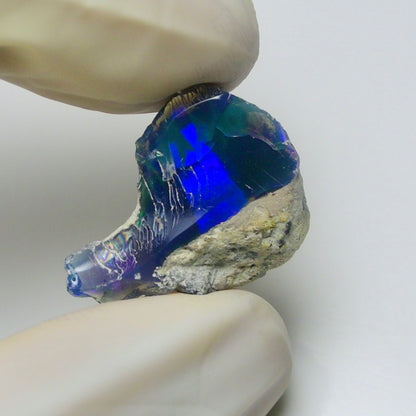 Blue Opal Rough 6.85 Carats | Natural Ethiopian Opal Rough - Ready for Cutting & Jewelry | AAA Grade Opal Raw