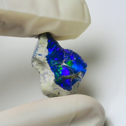 Blue Opal Rough 16.00  Carats | Natural Ethiopian Opal Rough - Ready for Cutting & Jewelry | AAA Grade Opal Raw