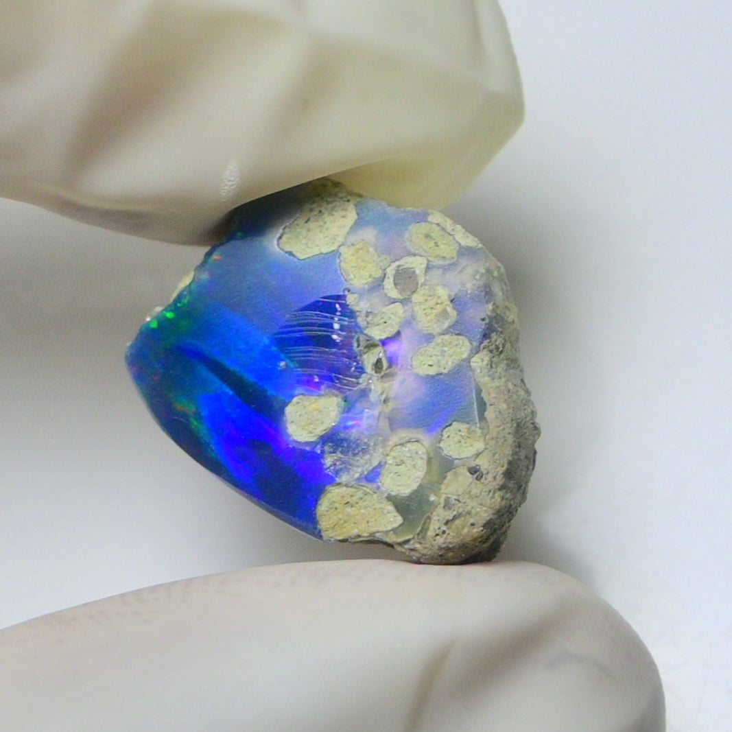 Blue Opal Rough 8.90  Carats | Natural Ethiopian Opal Rough - Ready for Cutting & Jewelry | AAA Grade Opal Raw