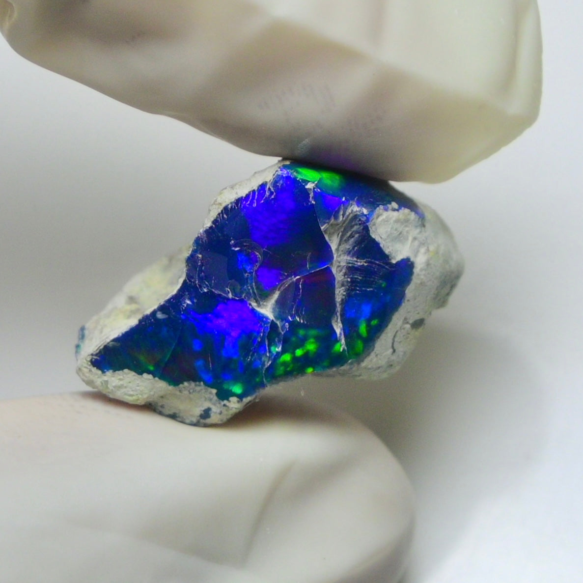 Blue Opal Rough 16.00  Carats | Natural Ethiopian Opal Rough - Ready for Cutting & Jewelry | AAA Grade Opal Raw