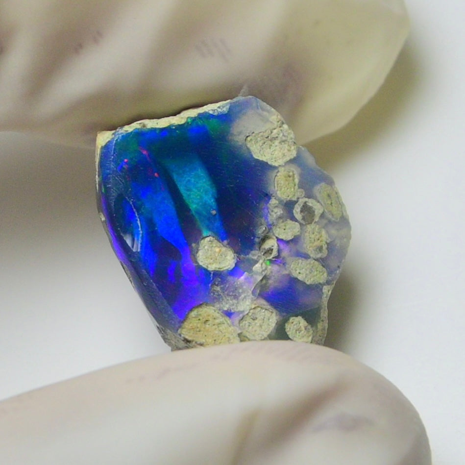 Blue Opal Rough 8.90  Carats | Natural Ethiopian Opal Rough - Ready for Cutting & Jewelry | AAA Grade Opal Raw