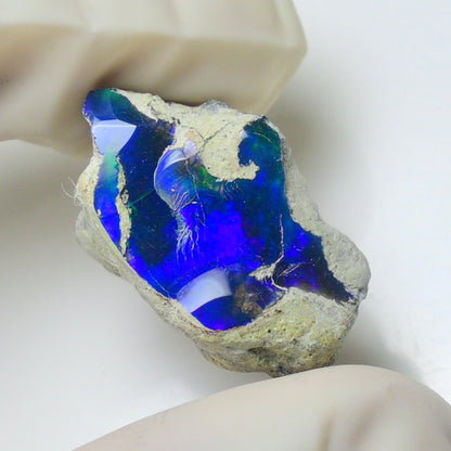 Blue Opal Rough 17.35  Carats | Natural Ethiopian Opal Rough - Ready for Cutting & Jewelry | AAA Grade Opal Raw