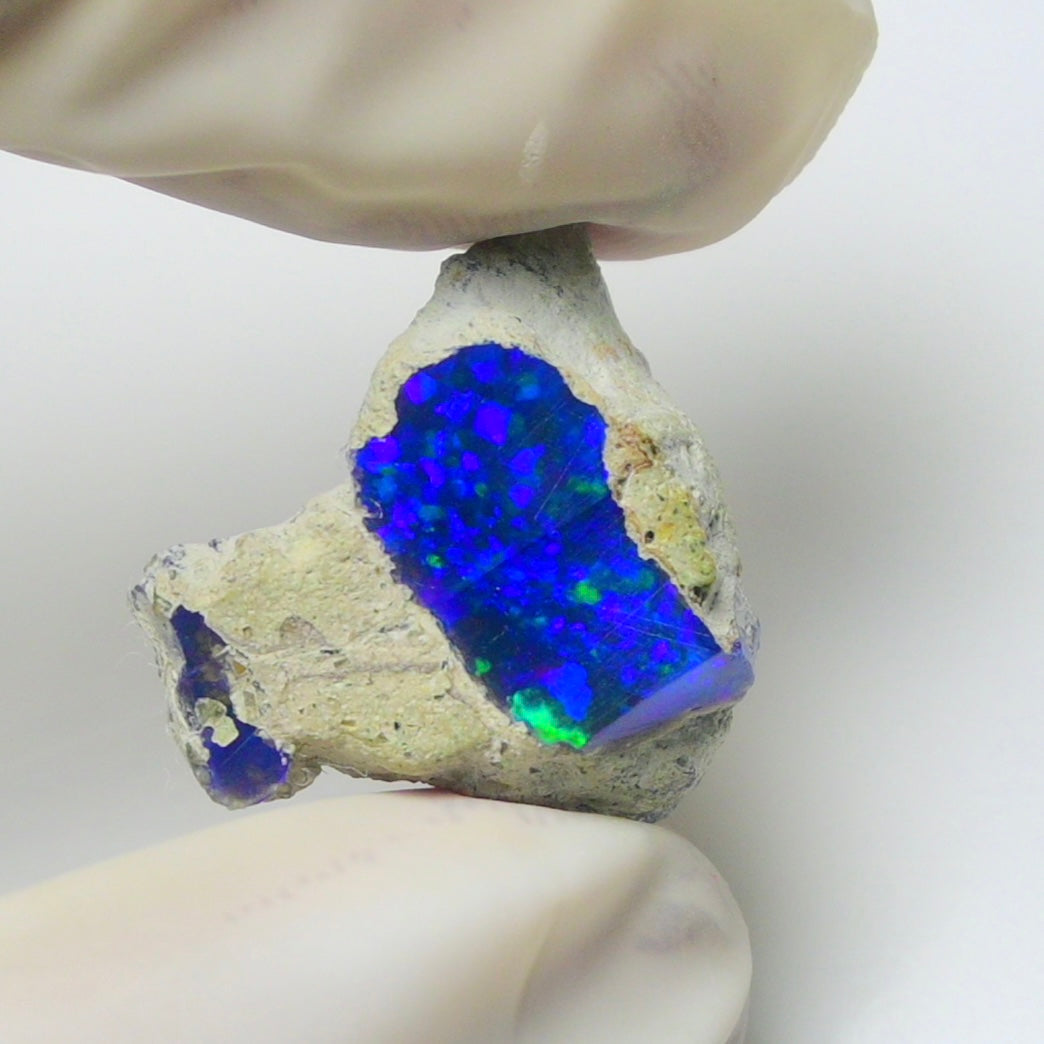 Blue Opal Rough 10.00  Carats | Natural Ethiopian Opal Rough - Ready for Cutting & Jewelry | AAA Grade Opal Raw