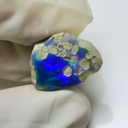 Blue Opal Rough 8.90  Carats | Natural Ethiopian Opal Rough - Ready for Cutting & Jewelry | AAA Grade Opal Raw