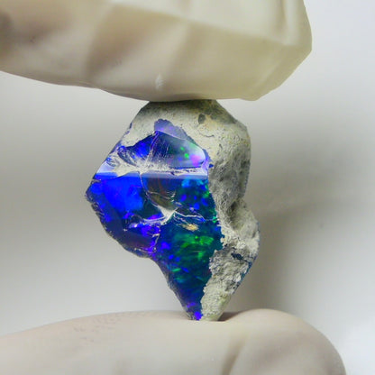 Blue Opal Rough 16.00  Carats | Natural Ethiopian Opal Rough - Ready for Cutting & Jewelry | AAA Grade Opal Raw