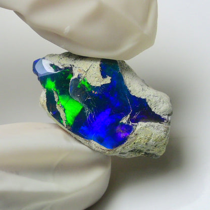 Blue Opal Rough 17.35  Carats | Natural Ethiopian Opal Rough - Ready for Cutting & Jewelry | AAA Grade Opal Raw