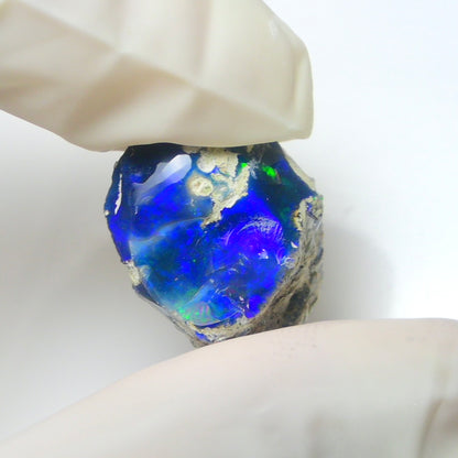 Blue Opal Rough 15.35  Carats | Natural Ethiopian Opal Rough - Ready for Cutting & Jewelry | AAA Grade Opal Raw