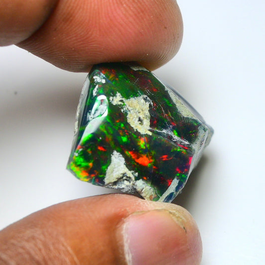 Smooth Black Opal Rough 30.00 Cts Natural Ethiopian Welo Opal Raw, Jewelry Grade