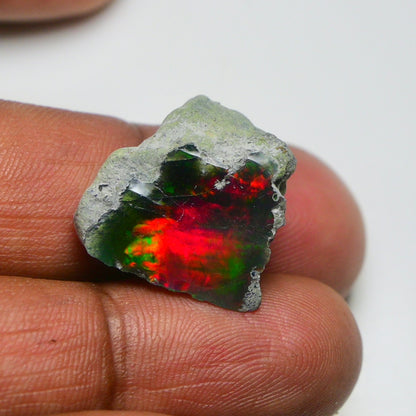 Smooth Black Opal Rough 13.30 Cts Natural Ethiopian Welo Opal Raw, Jewelry Grade