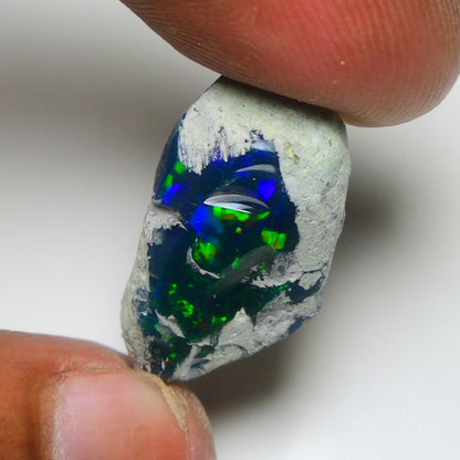 Smooth Black Opal Rough 13.35 Cts Natural Ethiopian Welo Opal Raw, Jewelry Grade