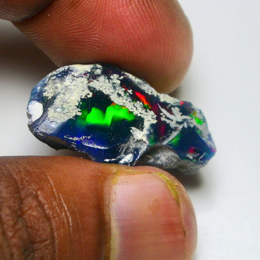 Black Opal 12.50 Carats | Natural Black Ethiopian Opal Rough - Ready for Cutting & Jewelry!