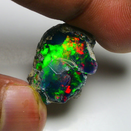 Black Opal 18.95 Carats | Natural Black Ethiopian Opal Rough - Ready for Cutting & Jewelry!