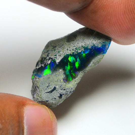 Black Opal 18.55 Carats | Natural Black Ethiopian Opal Rough - Ready for Cutting & Jewelry!