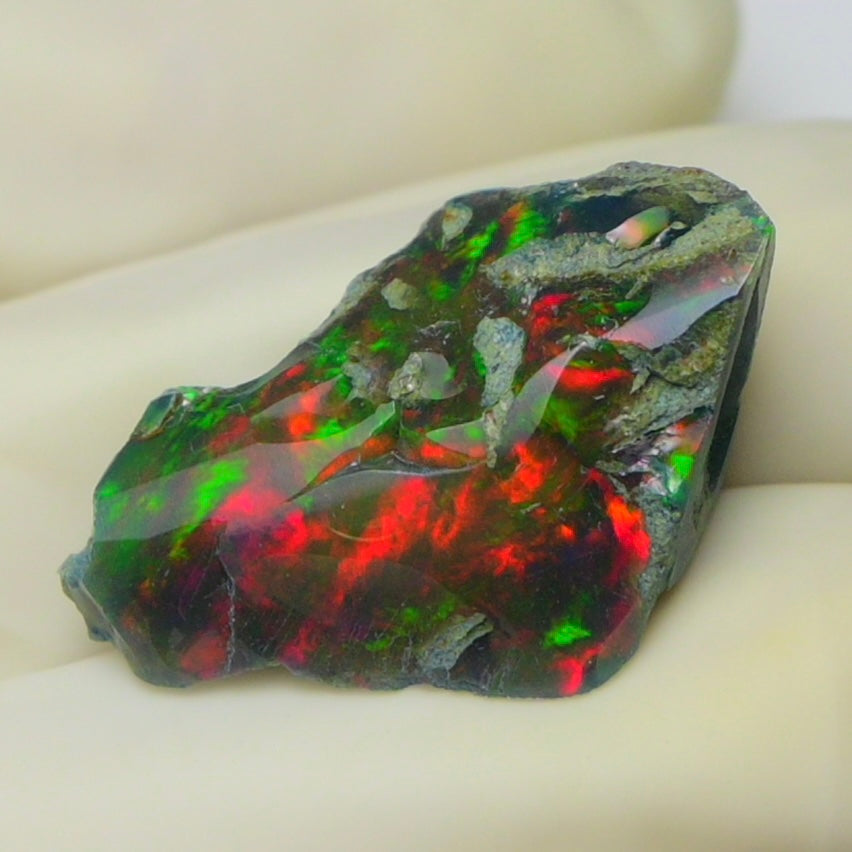 Black Opal 6.75 Carats | Natural Black Ethiopian Opal Rough - Ready for Cutting & Jewelry!
