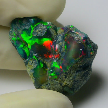 Black Opal 24.25 Carats | Natural Black Ethiopian Opal Rough - Ready for Cutting & Jewelry!