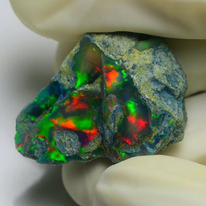 Black Opal 24.25 Carats | Natural Black Ethiopian Opal Rough - Ready for Cutting & Jewelry!
