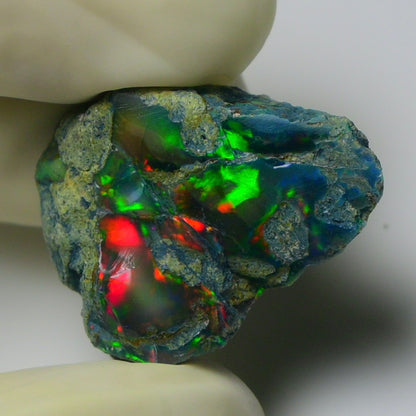 Black Opal 24.25 Carats | Natural Black Ethiopian Opal Rough - Ready for Cutting & Jewelry!