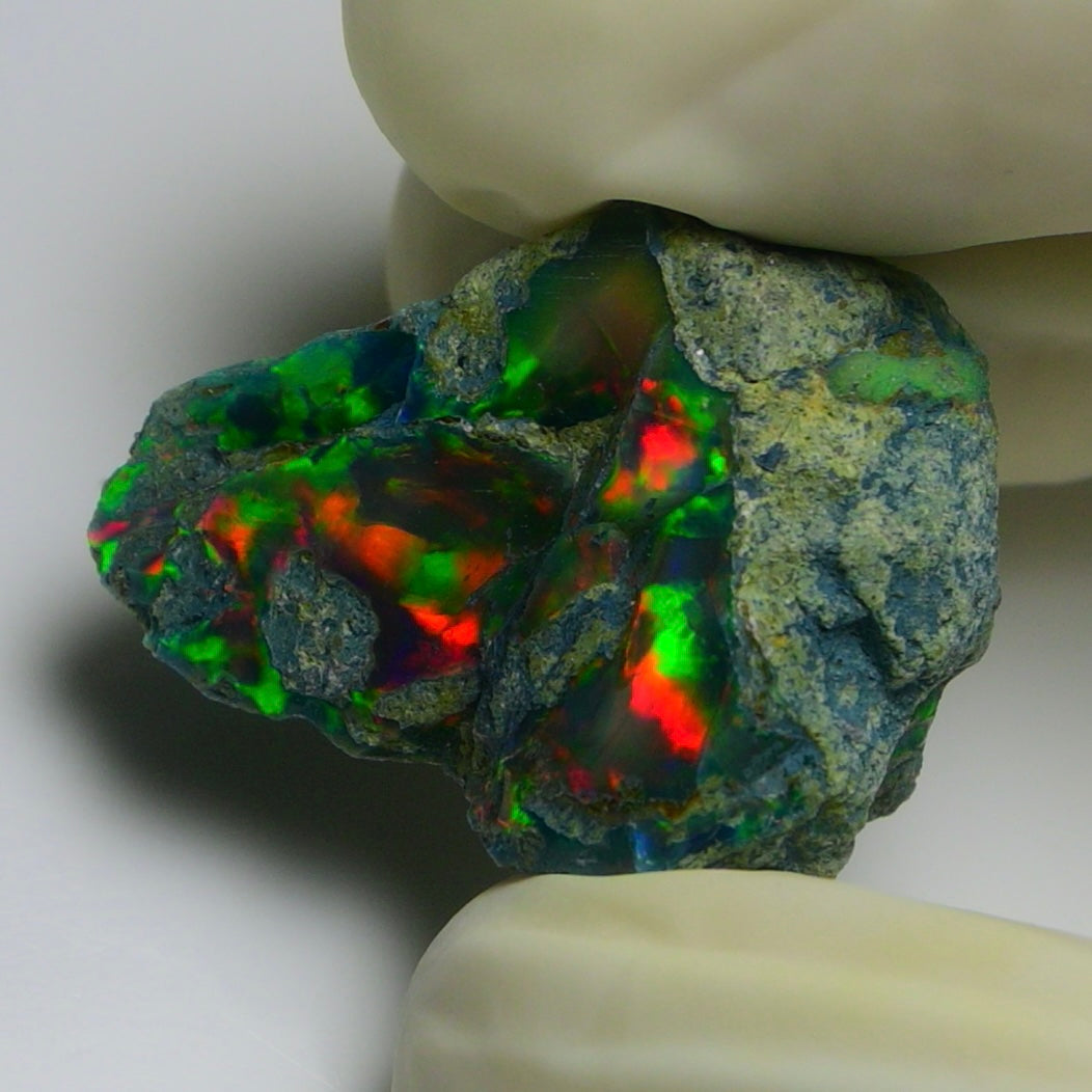 Black Opal 24.25 Carats | Natural Black Ethiopian Opal Rough - Ready for Cutting & Jewelry!