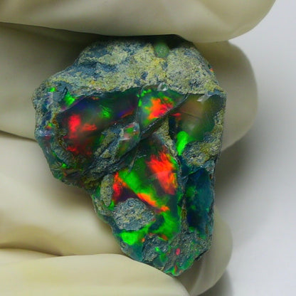 Black Opal 24.25 Carats | Natural Black Ethiopian Opal Rough - Ready for Cutting & Jewelry!