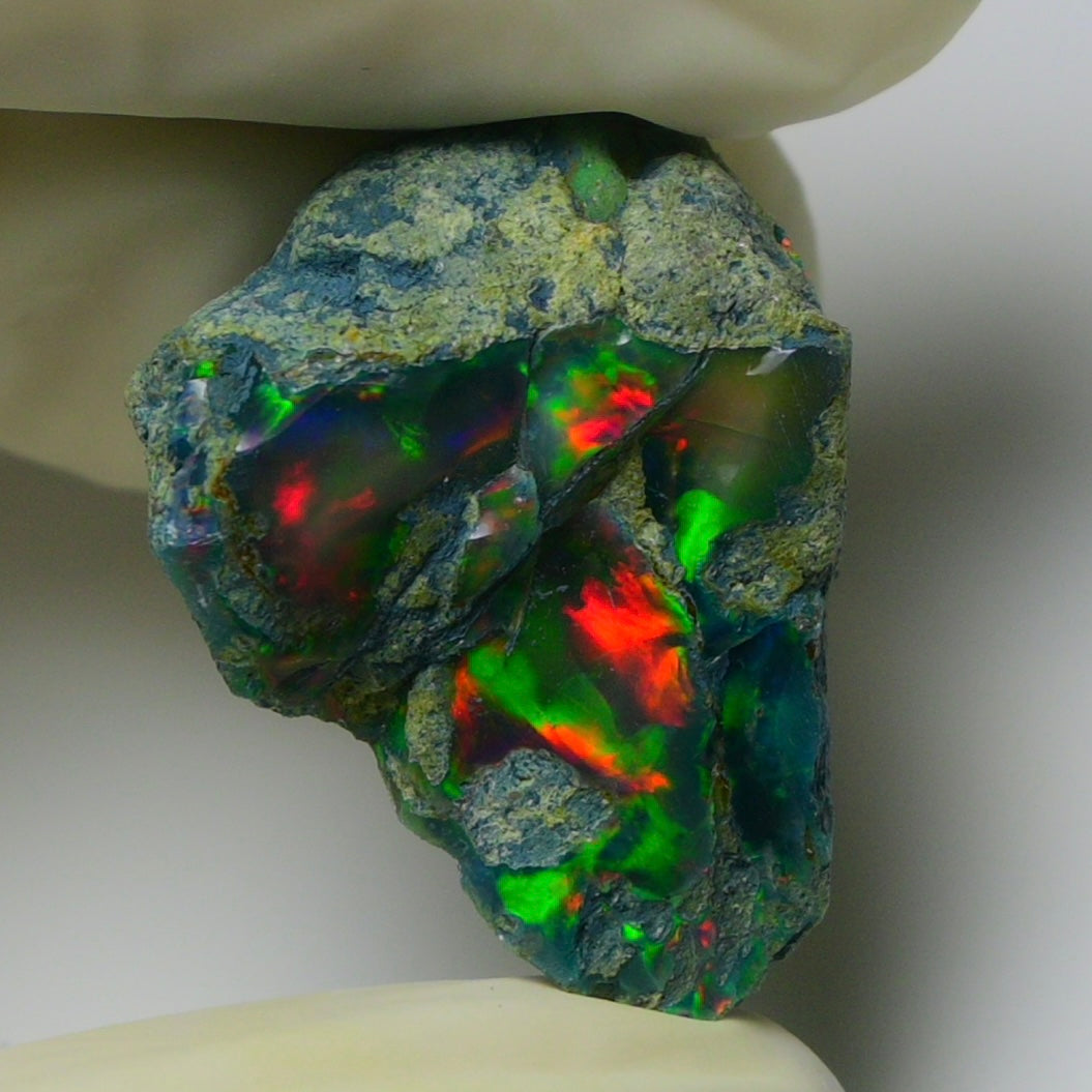 Black Opal 24.25 Carats | Natural Black Ethiopian Opal Rough - Ready for Cutting & Jewelry!