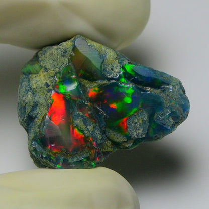 Black Opal 24.25 Carats | Natural Black Ethiopian Opal Rough - Ready for Cutting & Jewelry!