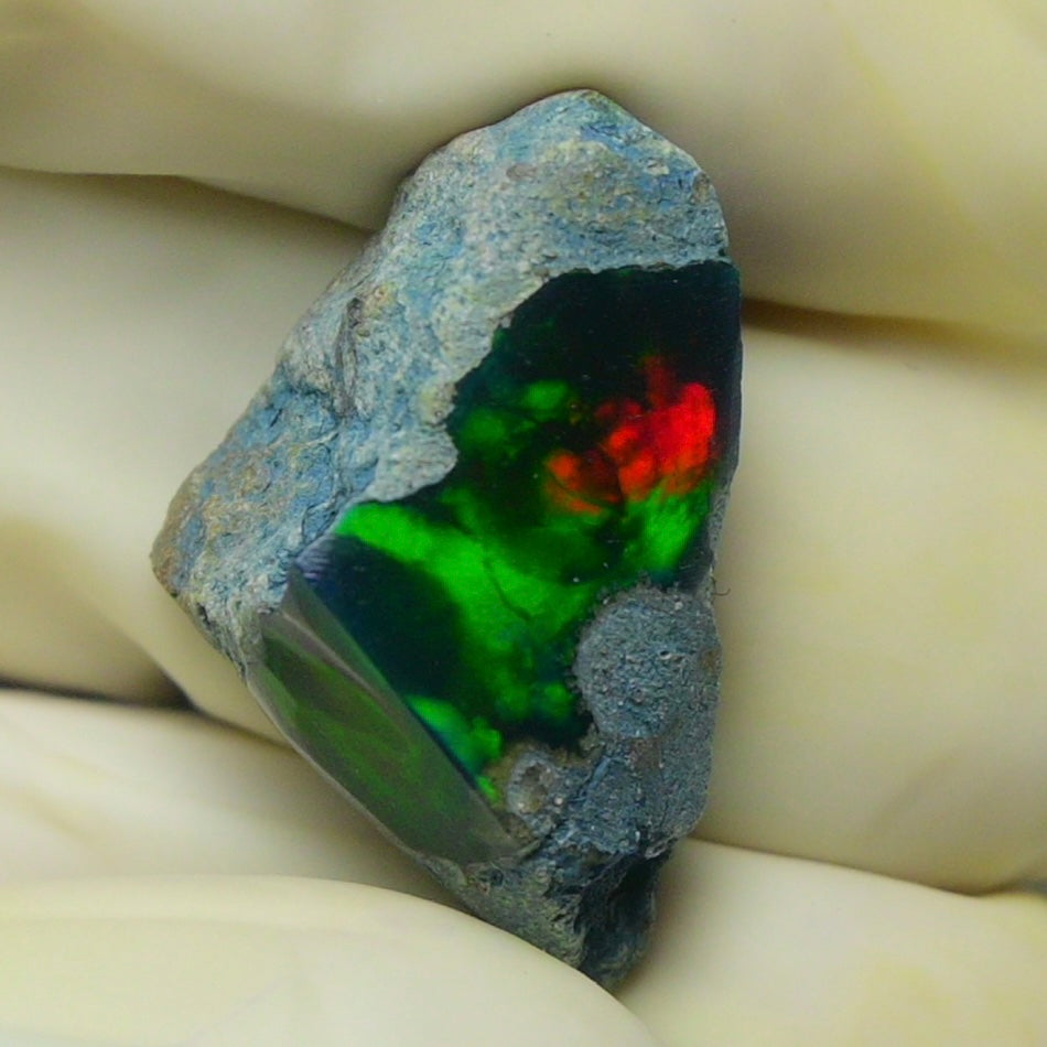 Black Opal 10.70 Carats | Natural Black Ethiopian Opal Rough - Ready for Cutting & Jewelry!