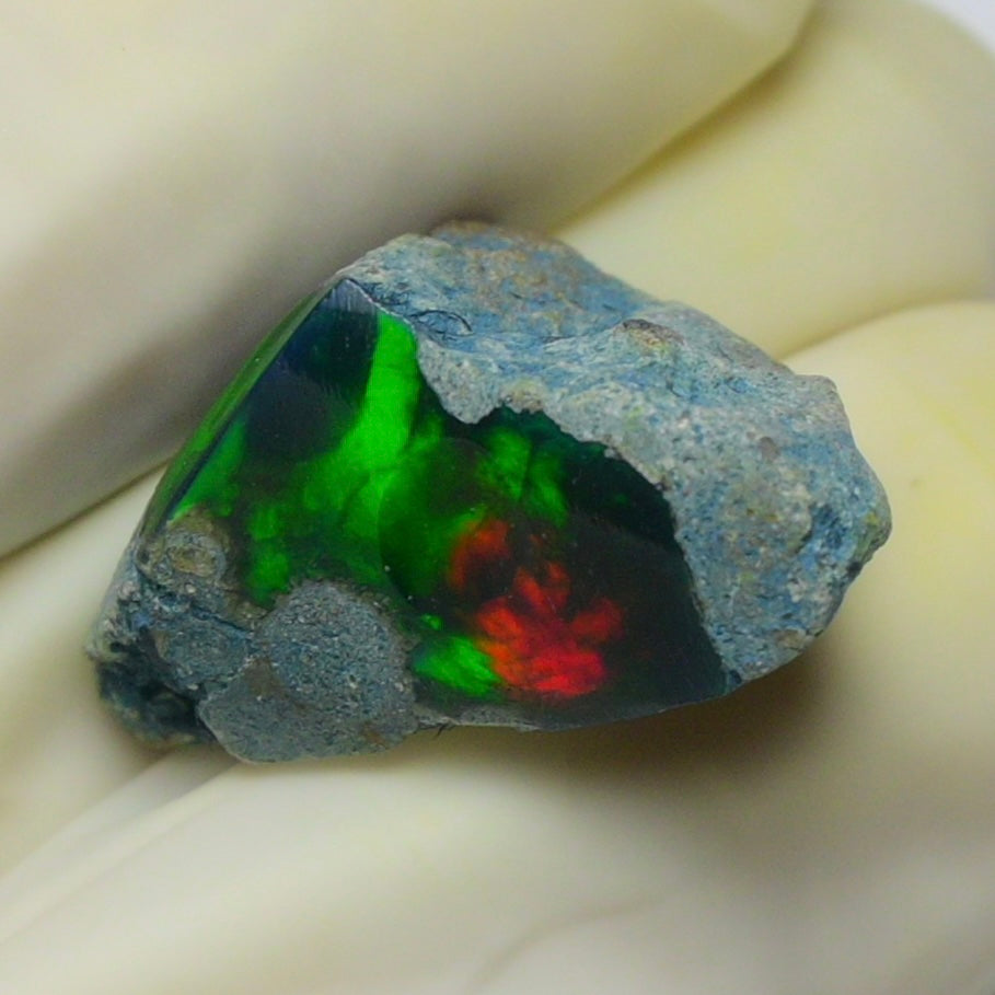 Black Opal 10.70 Carats | Natural Black Ethiopian Opal Rough - Ready for Cutting & Jewelry!