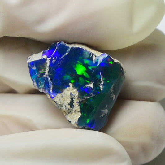 Blue Opal Rough 7.75  Carats | Natural Ethiopian Opal Rough - Ready for Cutting & Jewelry | AAA Grade Opal Raw