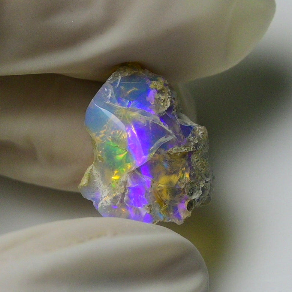 Blue Opal Rough 9.80  Carats | Natural Ethiopian Opal Rough - Ready for Cutting & Jewelry | AAA Grade Opal Raw