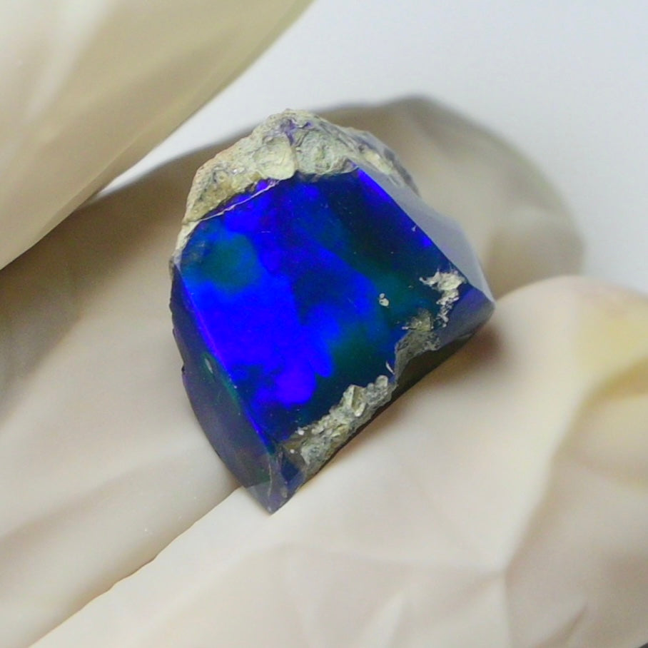 Blue Opal Rough 7.00  Carats | Natural Ethiopian Opal Rough - Ready for Cutting & Jewelry | AAA Grade Opal Raw