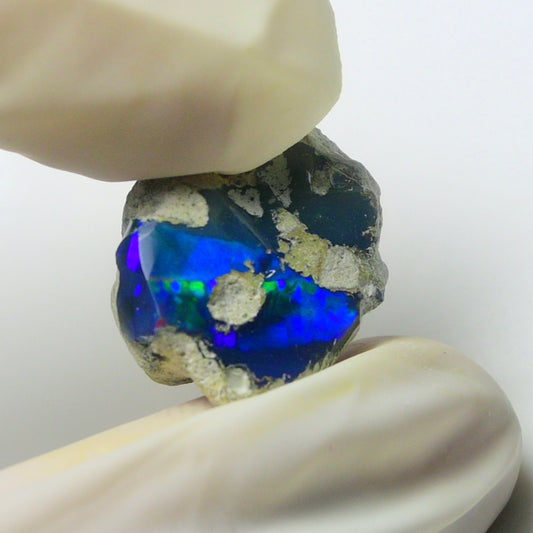 Blue Opal Rough 8.70  Carats | Natural Ethiopian Opal Rough - Ready for Cutting & Jewelry | AAA Grade Opal Raw