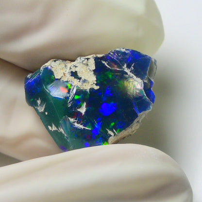 Blue Opal Rough 7.75  Carats | Natural Ethiopian Opal Rough - Ready for Cutting & Jewelry | AAA Grade Opal Raw