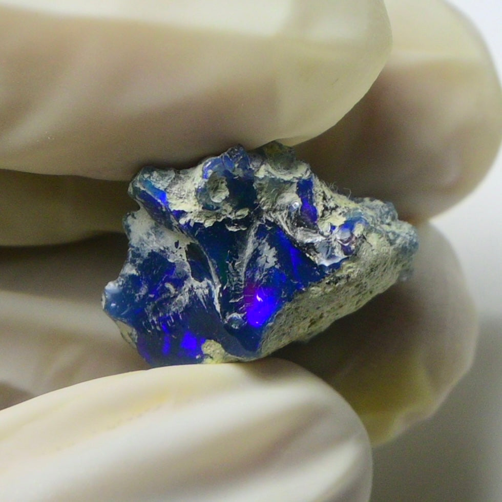 Blue Opal Rough 7.00  Carats | Natural Ethiopian Opal Rough - Ready for Cutting & Jewelry | AAA Grade Opal Raw