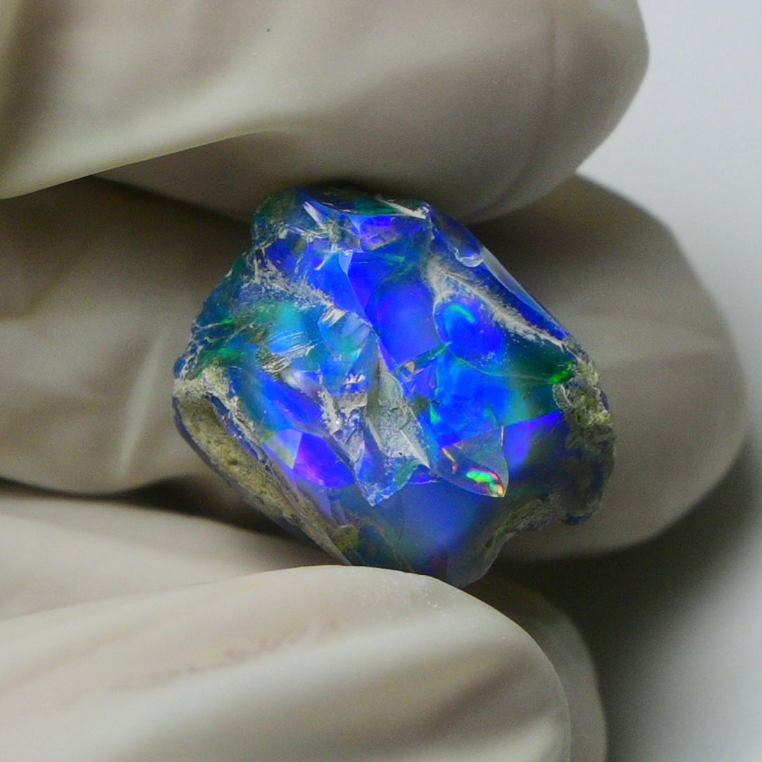 Blue Opal Rough 10.65  Carats | Natural Ethiopian Opal Rough - Ready for Cutting & Jewelry | AAA Grade Opal Raw