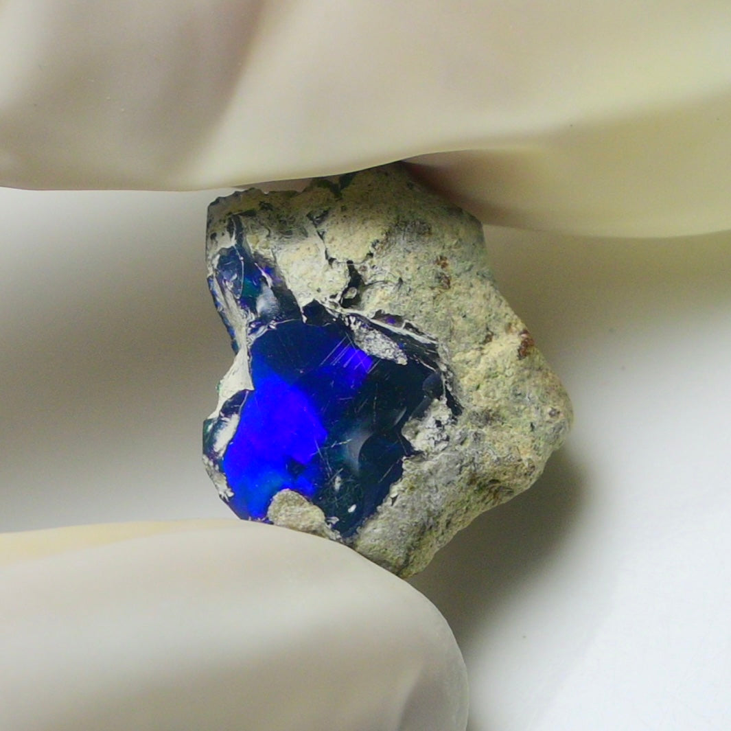 Blue Opal Rough 8.95  Carats | Natural Ethiopian Opal Rough - Ready for Cutting & Jewelry | AAA Grade Opal Raw