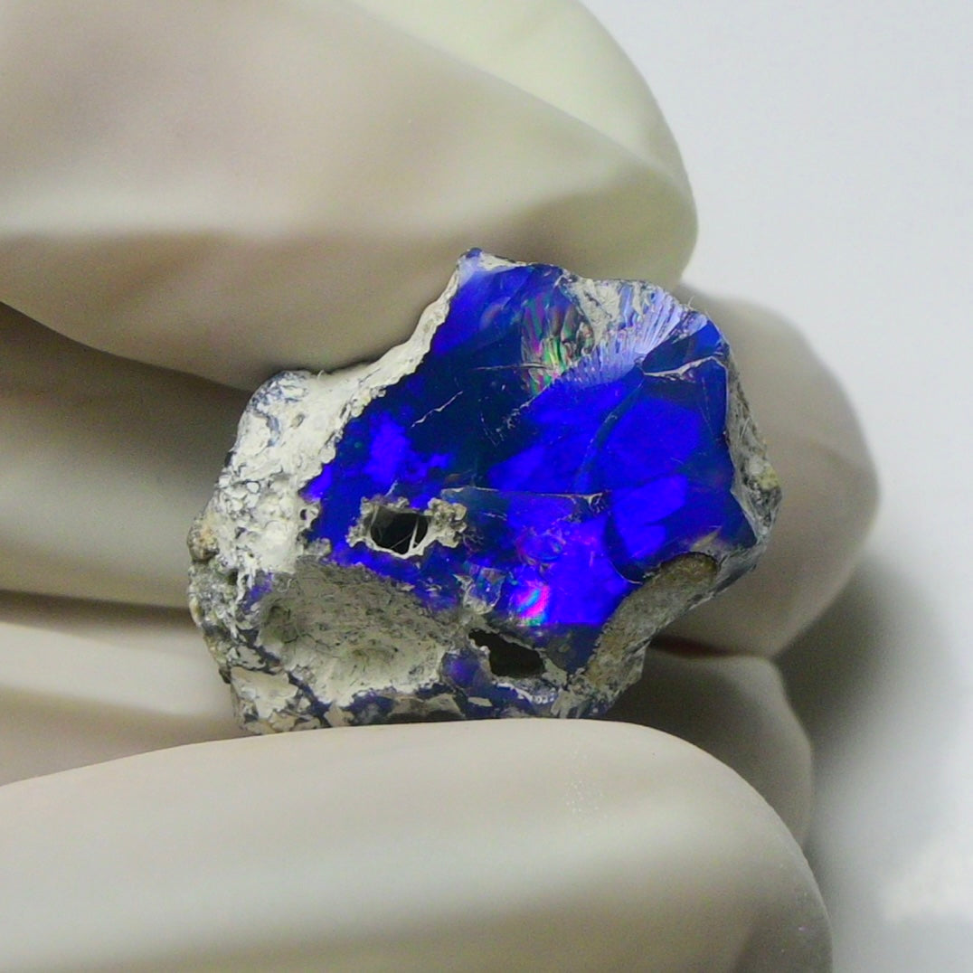 Blue Opal Rough 8.10  Carats | Natural Ethiopian Opal Rough - Ready for Cutting & Jewelry | AAA Grade Opal Raw
