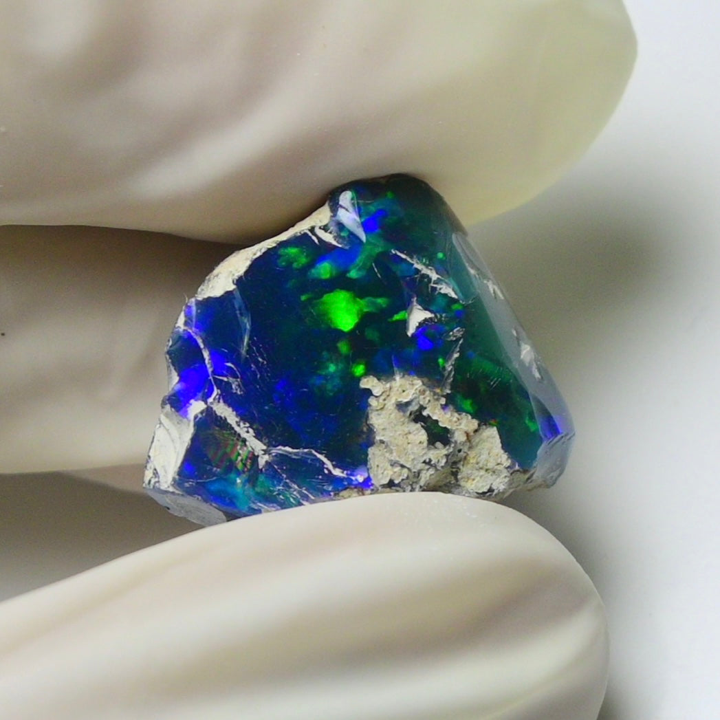 Blue Opal Rough 7.75  Carats | Natural Ethiopian Opal Rough - Ready for Cutting & Jewelry | AAA Grade Opal Raw