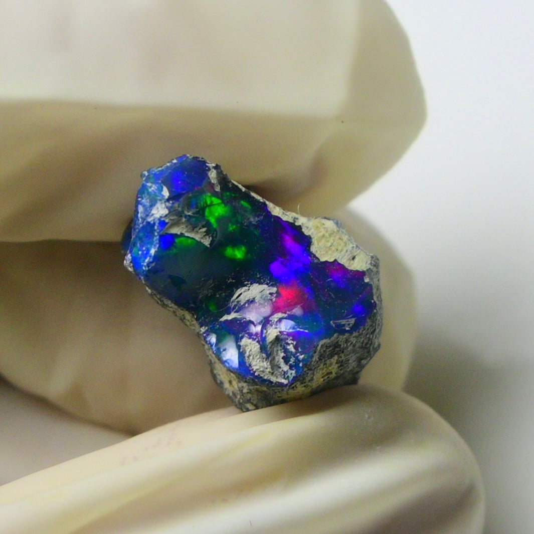 Blue Opal Rough 7.95  Carats | Natural Ethiopian Opal Rough - Ready for Cutting & Jewelry | AAA Grade Opal Raw
