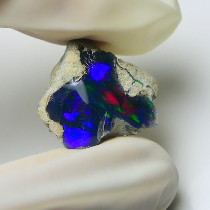 Blue Opal Rough 8.95  Carats | Natural Ethiopian Opal Rough - Ready for Cutting & Jewelry | AAA Grade Opal Raw